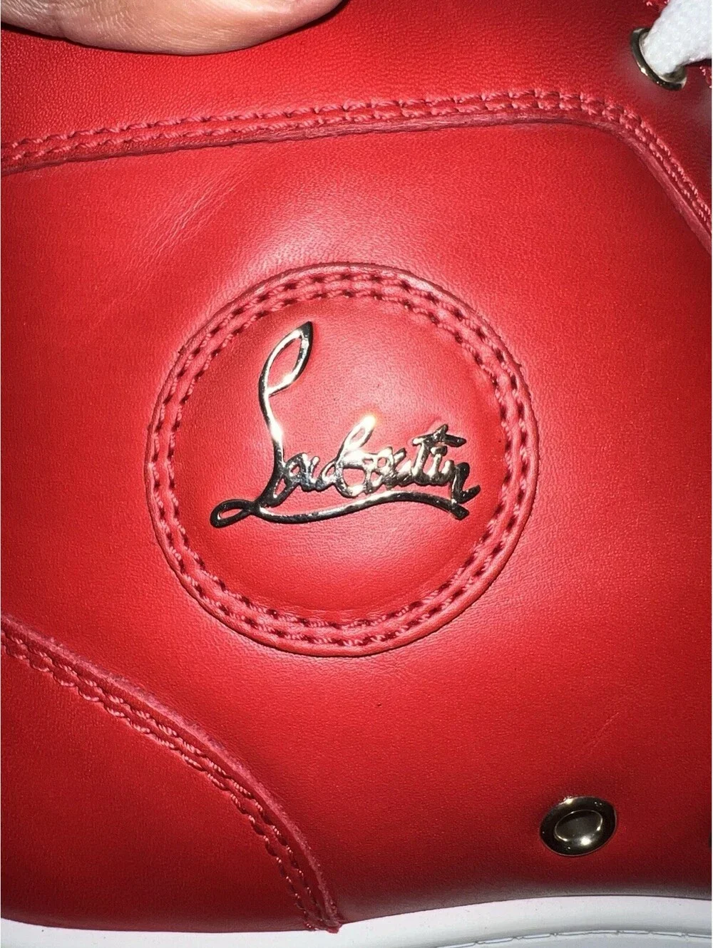 Christian Louboutin Louis Flat Calf Rouge de Mars Sneakers Size 41.5 Excellent